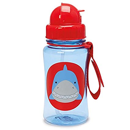 Skip Hop Zoo Straw Bottle, Holds 12 oz, Snazzy Shark