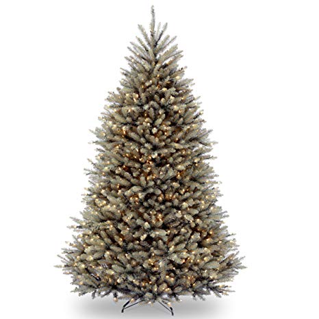 National Tree 7.5 Foot Dunhill Blue Fir Tree with 750 Clear Lights, Hinged (DUBH-75LO)