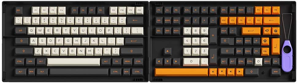 EPOMAKER AKKO Carbon Retro 158 Keys ASA Profile Double-Shot PBT Full Keycaps Set, with Custom Storage Box for Mechanical Keyboard Replacement (Carbon Keycaps)