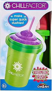 Cra-Z-Art ChillFactor Original Slushie Maker Cup – Make Super Quick Frozen Slushies, Smoothies, Milkshakes, Cooling Cup, Double Layer Squeeze Slushy Maker with Spoon, Green