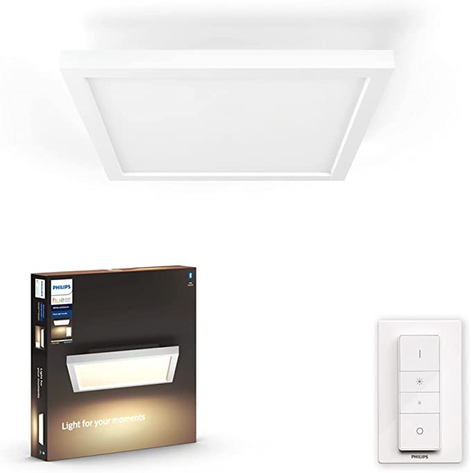 Philips Hue Aurelle White Ambiance Smart Ceiling Panel Light with Bluetooth, Works with Alexa and Google Assistant 915005920701