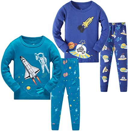 AmberEft Boys Pajamas Kids Clothes Toddler PJs Sets Long Sleeve Sleepwear Size 2-8
