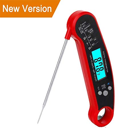 NSGPSKY Digital Meat Thermometer Instant Read Waterproof Food Thermometer BBQ thermometer with Backlight Magnet Calibration Thermometer for Kitchen