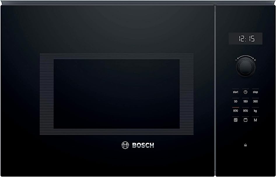 Bosch Serie 6 BEL554MB0 - Microondas integrable, 382 x 594 x 388 mm, Potencia 900 W, Con grill de 1200 W, 25 litros de capacidad, Color negro