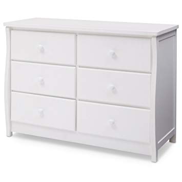 Delta Children Clermont 6 Drawer Dresser, Bianca White