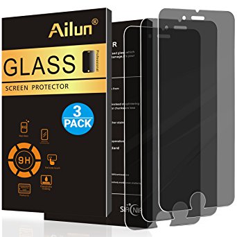 iPhone 8 7 Screen Protector,Privacy,Anti-Spy,Anti-Glare,[3Pack]by Ailun,2.5D Edge Tempered Glass for iPhone 8 7,Anti-Scratch,Case Friendly,Siania Retail Package