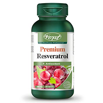 Vorst Premium Resveratrol 400mg 60 Capsules with Grape Seed Extract Vitamin E and C Antioxidant Anti Aging Skin Care Supplement Against Wrinkle Resvératrol avec Vitamin E et C Antioxydant Anti-rides Anti-âge Skin Beauty Paleo Friendly