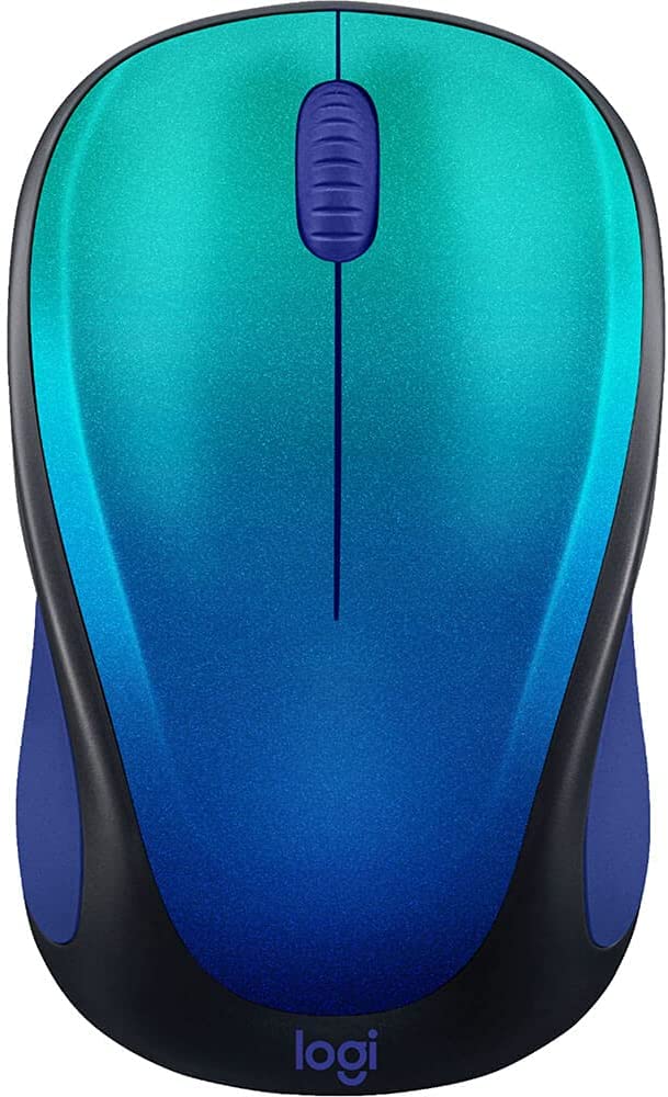 Logitech - Design Collection Limited Edition Wireless Compact Mouse with Colorful Designs - Blue Aurora