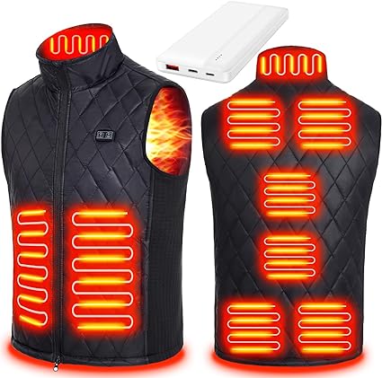 Men's Heated Vest with Battery Pack, Lightweight Washable Heating Vest for Hiking Camping