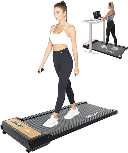 Walking Pad Treadmill Under Desk, 2 in 1 Desk Treadmill Space Saving for Home Office, Portable Treadmill 265lbs Capacity 2.25 HP Walking Pad, Lightweight Walking Jogging Machine,Installation Free