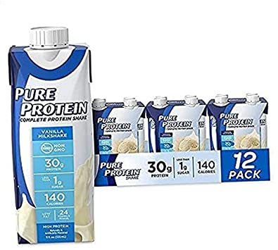 Vanilla Protein Shake | 30g Complete Protein | Ready to Drink and Keto-Friendly | Vitamins A, C, D, and E Plus Zinc to Support Immune Health | 11oz Bottles | 12 Pack .12 Count
