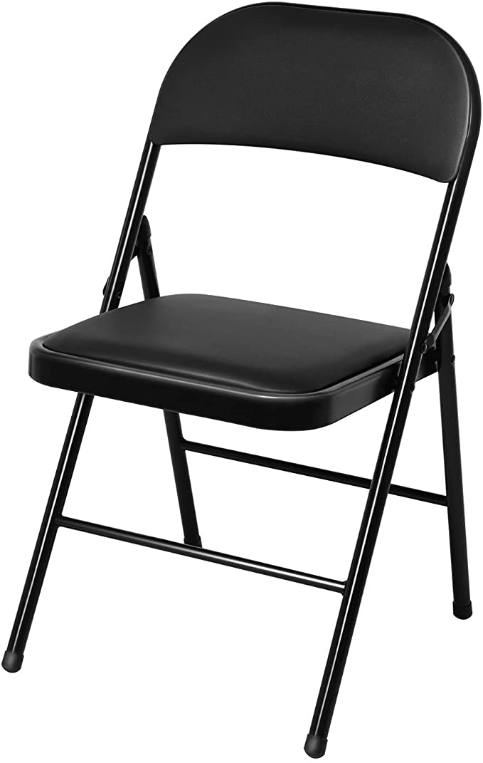 YORKING Folding Faux Leather Chairs Padded Event Seats Conference Hall Guest Seating For Bedrooms, Schools, Events