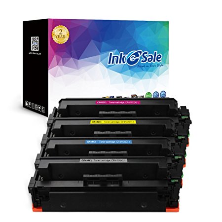 INK E-SALE Compatible HP 410X CF410X CF411X CF412X CF413X Toner Cartridge used for HP Color LaserJet Pro MFP M477fdn M477fdw M477fnw,Pro M452dn M452nw M452dw Printers,KCMY-4 Pack