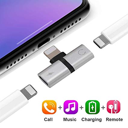 Headphones Adapter for iPhone Earphone Cable Connector Compatible for iPhoneXR/Xs/Xs Max/ 8/8Plus/7/7Plus for iPhone X/10 3.5mm Hi-Fi Music Converter Extender Aux Audio Accessories Support iOS 12.1