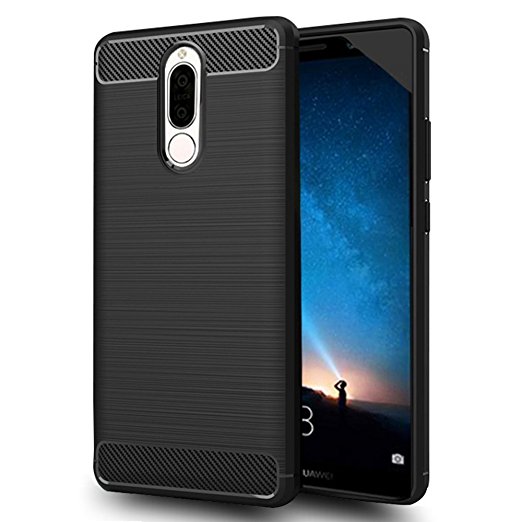 Huawei mate 10 lite case, Huawei Nova 2i case,(Not FIT MATE 10 PRO) Sucnakp TPU Shock Absorption Technology Raised Bezels Protective Case Cover formate 10 lite 5.9" Phone (Black)
