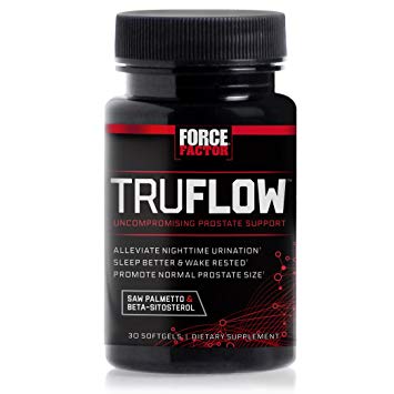 Force Factor TruFlow Prostate Health Support with Beta-Sitosterol and Saw Palmetto - Reduce Frequency, Improve Flow, and Support Normal Size, 30 Count