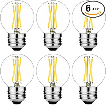 LiteHistory E26 LED Bulb 4W Equal E26 Edison Bulb 40 Watt Neutral White 4000K E26 Bulb Dimmable AC120V 400lm G16.5 Light Bulb led for Rustic Sputnik,Chandeliers,Vanity,Wall sconces Pack of 6