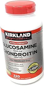 Kirk-Land Signa-ture Glucosamine HCI 1500mg Chondroitin Sulfate 1200mg Two Tablets per Day 220 Tablets(Pack of 1)