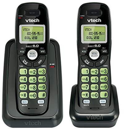 Vtech Dect 6.0 2-Handset Cordless Phone System with Caller ID, Backlit Keypad and Screen(CS6114-21)