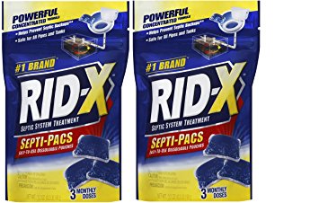 Rid-X Septic Tank System 6 Month Supply Dual Action Septi-Pacs Treatment, 6 Count, (6 Month Supply - Tablets)