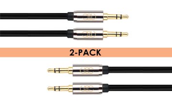 Ultra Clarity 35mm Audio Aux Cable 2-Pack 8 Feet each Male Connectors