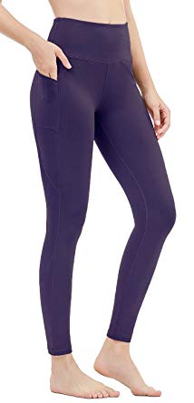 Women's High Waisted Yoga Pants with Pockets Ankle Length Legging No See Through