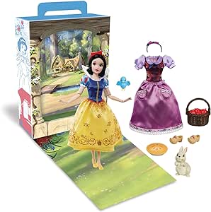 Disney Store Official Snow White Story Doll, Snow White and The Seven Dwarfs, 11 Inches, Fully Posable Toy in Glittering Outfit - Suitable for Ages 3  Toy Figure