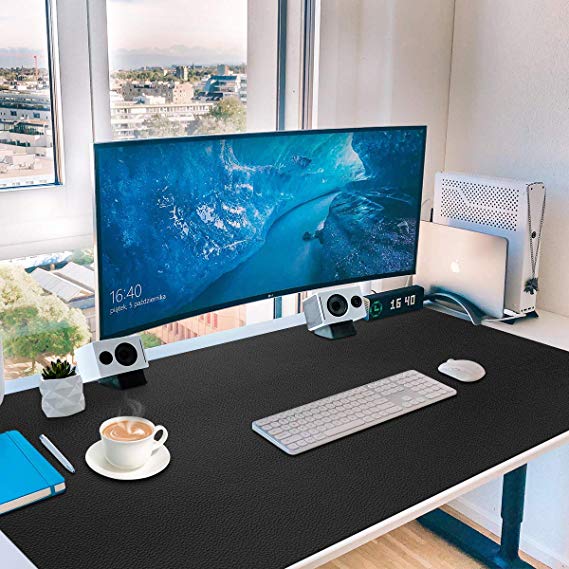 Leather Desk Pad Large,36" x 20",Gaming Mouse,Extended Blotter Protector,Toneseas Premium Writing Mat,Durable,Water Resistant,Oil-Proof,Dust-Proof for Office Supplies Back to School College