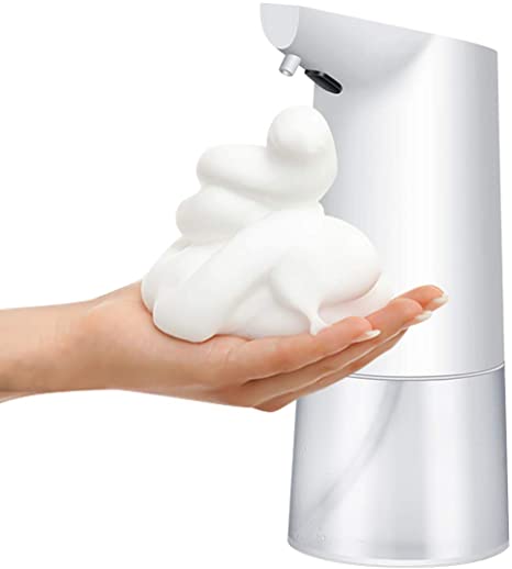 WIOR Foaming Soap Dispenser, 12oz/350ml Automatic Soap Dispenser Touchless Equipped with Infrared Motion Sensor Xmas Gift Hand Soap Dispenser for Bathroom Kitchen Hotel Restaurant (White)