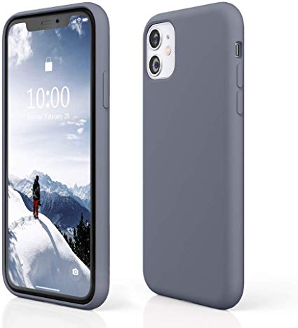 PCGAGA iPhone 11 Case, iPhone 11 Silicone Case, Slim Full Body Protective iPhone 11 Case, Soft Gel Rubber Phone Case for iPhone 11 6.1”, 2019 (Lavender Gray)