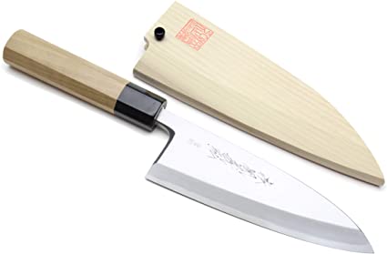 Yoshihiro Hongasumi Blue Steel #2 Deba Fish Fillet Knife (6" (150mm), Magnolia Handle)
