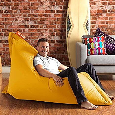 BAZAAR BAG - Giant BeanBag - 180cm x 140cm, Indoor Outdoor Garden Floor Cushion Bean Bags (Yellow)