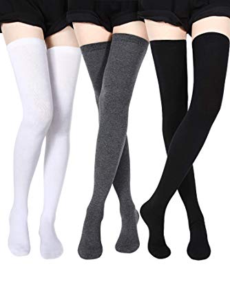 Extra Long Socks Thigh High Cotton Socks Extra Long Boot Stockings for Girls Women