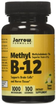 Jarrow Formulas Methylcobalamin (Methyl B12), Supports Brain Cells and Nerve Tissue, 1000 mcg, 100 Lozenges