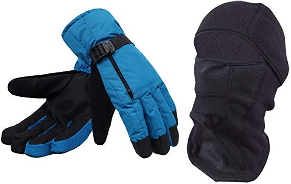 Simplicity Mens Winter Windproof Snowboard/Ski Mask Touchscreen Gloves