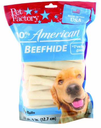 PET FACTORY 949045 Usa 5-Inch Chip Rolls Chews for Dogs 22-Pack