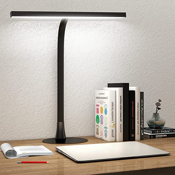 LED Desk Lamp, NovoLido 15.7" Wide Modern Architect Desk Light for Home Office, 10W Bright Tall Flexible Task Lamp for Piano, Monitor, Workbench, 3 Color Modes & 30 Brightness, 1000LM, Black