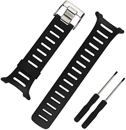 20mm Black Rubber Watch Strap Replacement SUUNTO T1 T1C T3 T3C T3D T4C T4D