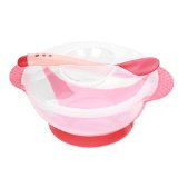 Iwotou Baby Suction Bowl Feeding Set  Perfect For Your Baby Kids bowl and spoon set red