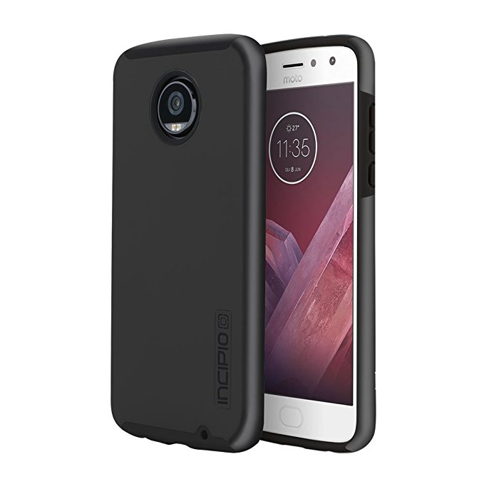 Incipio DualPro Case for Motorola Moto Z2 Play Smartphone - Iridescent Black/Black