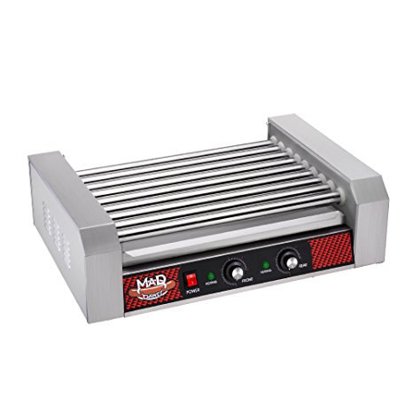 Great Northern Popcorn Company 24 Hot Dog 9 Commercial Roller Grilling Machine, 1800W, Silver