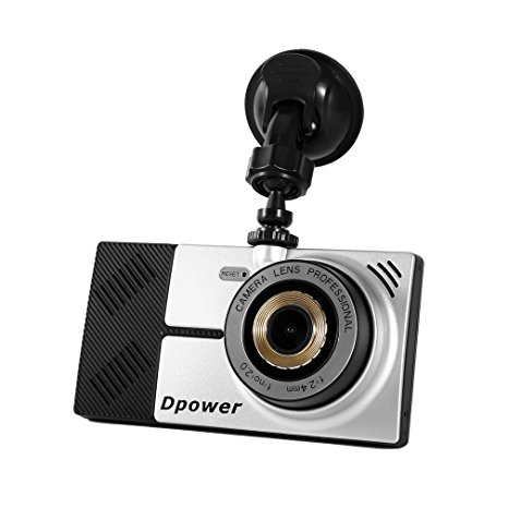 HD 1080P Dash Cam 120 Degree Wide Angle Dpower Car Camera Superior Night Vision Dashboard Camera Recorder, with GPS, Bluetooth, Tracker, Wifi Function Comes with Backup Camera