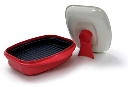 MICROHEARTH G03RS2 Grill Pan for Microwave Cooking, Red
