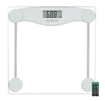 NUTRI FIT Digital Bathroom Scale for Body Weight Loss, Precision Weighing, High Accuracy, 330 lbs Capacity, Step-on Technology with AAA Batteries, Birthday Gifts, Bright White