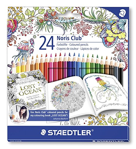 Staedtler 144 C24JB Noris Club Colouring Pencils, Johanna Basford Edition - Assorted Colours, Pack of 24