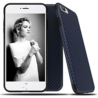 iPhone 7 plus Case, Roybens TPU Shockproof Case Anti Slip Ultra Slim Soft Rugged Light Thin Cover with Impact Protective Carbon Fiber Grip Back Pattern for Apple iPhone7 plus (2016) 5.5 inch Navy Blue