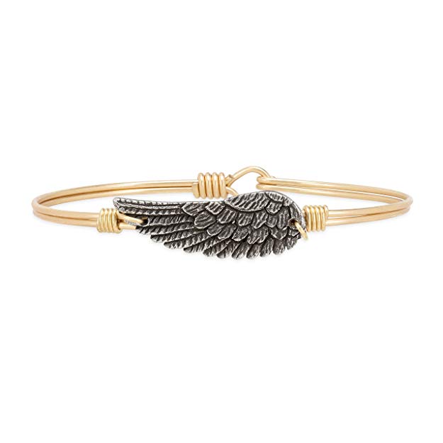 Luca   Danni Angel Wing Bangle Bracelet for Women Made in USA