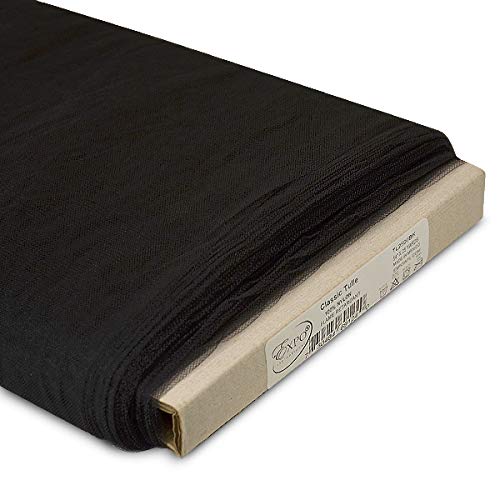 Expo International 54-Inch Classic Nylon Tulle Fabric, 25-Yard Bolt, Black