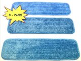 3-pack 18 Microfiber DryWet Mop Pads for Commercial Microfiber Mops Washable Pads are Ideal for All Hard Surfaces