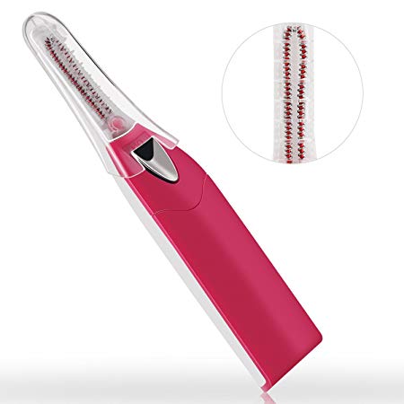 AUWOD Electric Heated Eyelash Curler with Comb Design,Mini Eyelash Brush for Laydies Girls